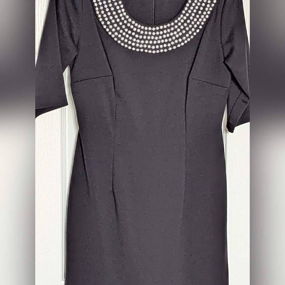 Women's (Size 6) Black Cocktail Dress with Beaded Neckline - Picture 3 of 11